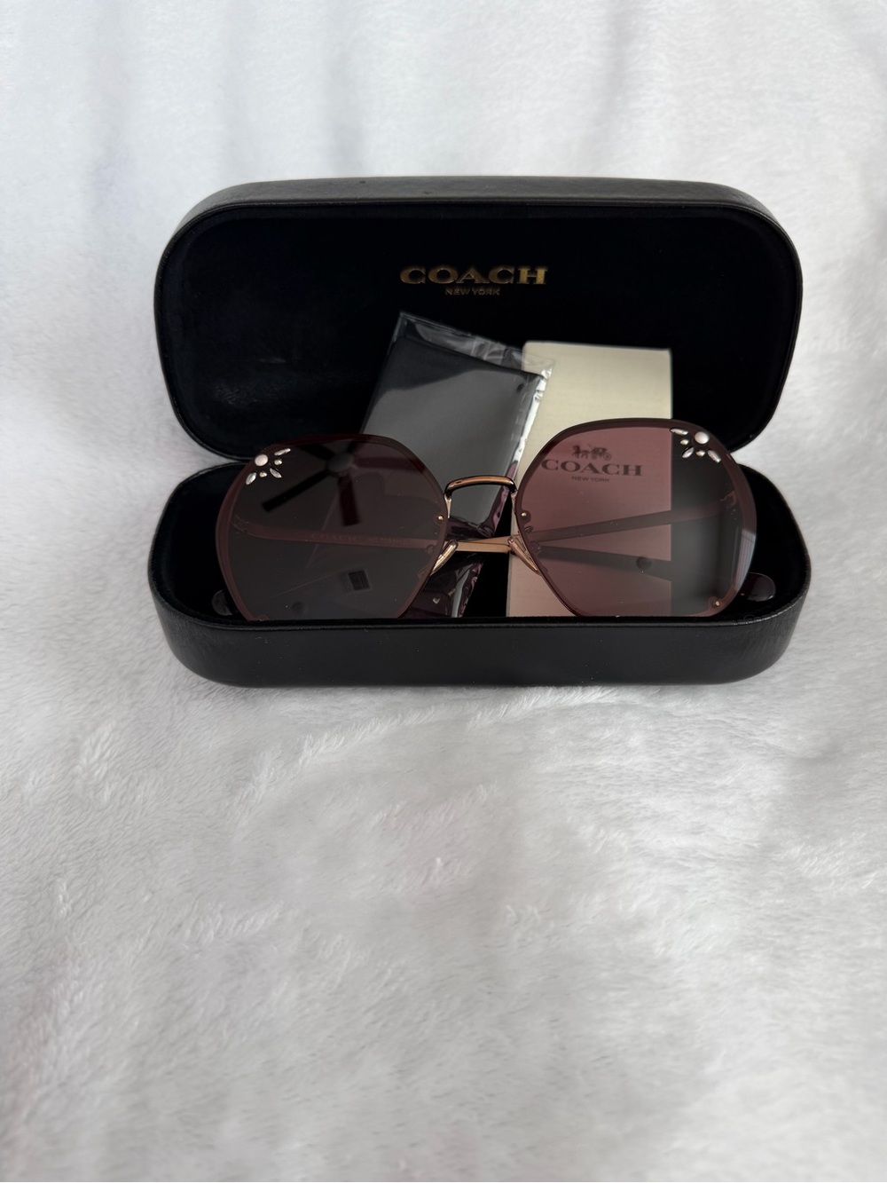 Coach Shiny Rose Gold Metal Framed Sunglasses